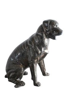 Nifao Life Size Sitting Rottweiler Handcrafted Aluminum, 30"L x 14"W x 30"H