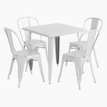 31" x 31" Metal Bistro Table Set – 5 Piece Indoor Outdoor Cafe Seating for Patio or Restaurant