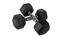 Bolt Fitness Supply Rubber Dumbbell Set 5-50 lb Hex with Metal Handles (Pair) Black, Silver
