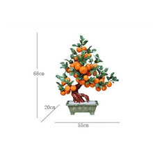 YXIANG56Q Fake Plants Indoor Faux Potted Plant 38-Fruit Orange Tree Jade Crafts for Living Room Home Table Bonsai Tree