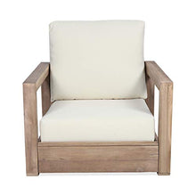Christopher Knight Home Wesley Outdoor Acacia Wood Club Chairs Set of 2 Brown Beige