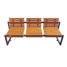 YHdtUO Garden Benches Garden Backrest Bench, Wooden Chair Surface Outdoor Steel Chair, Park Terrace Leisure Wood Seating Patio Seating,S
