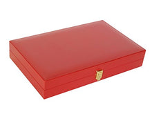 Zaza & Sacci Backgammon Set Genuine Leather Microfiber Surface 20" Red