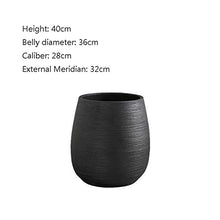 XUNTING Indoor Planters Ceramic Planters for Plant Containers, Garden Planters with Drainage Holes, Decorative Black Line Planters for Indoor and Outdoor Plants and Flowers Succulent pots(40cm)