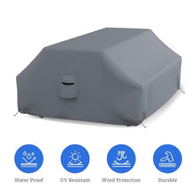Covers & all Picnic Table Cover, 12 Oz Waterproof UV & Weather Resistant Protector, Outdoor Patio Table Bench Outside Furniture Cover with Air Vents & Drawstrings (98”L x 63”W x 37”H, Gray)