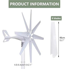 Eastnmythet Wind Turbine 12000W with Wind Solar Controller, Wind Generator for Home Use, Wind Turbine Generator Kit 8 Blades Blue,110V