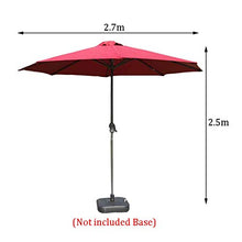 3WWWQMAA8 9ft Patio Parasol Outdoor Sun Umbrella Garden Market Table Umbrella with Crank Round Sunshade Suitable for Courtyard, Beach, Lawn, Deck, Backyard, Pool (Green) (Brown)