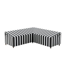 OHZI3Q 420D Outdoor V-Shaped Heavy Sofa Cover Duty Lawn Furniture Waterproof Patio Couch Cover for Sofa(Stripe,215x215x85x78cm)