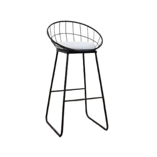 hezhuhe2258 Bar Chair Black with Backrest Iron Bar Stool Home Leisure Restaurant High Chair 2pcs Set