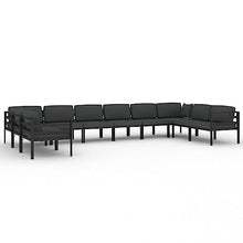 KBHRENP 10 Piece Patio Lounge Set Aluminum Anthracite