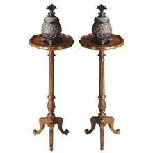 Home Square Pedestal Plant Stand in Vintage Oak - Set of 2