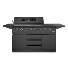 58 in. Newport Coll 6 Burner Propane Grill, Side Griddle, Matte Black