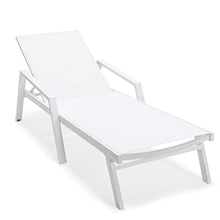 LeisureMod Modern White Sling Chaise Lounge Chair Set of 2