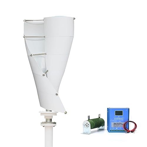 OLONETO Vertical Axis Magnetic Levitation Wind Power Generation 12V 24v 48v1000W Helical Wind Turbine Kit Portable Vertical Wind Turbine Kit with MPPT Charge Controller (Color : B, Size : 12v)