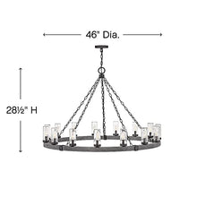 Bailey Street Home Industrial Farmhouse Fifteen Light Chandelier Aged Zinc Finish Black