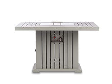 EV Fires 43" Classic Grey Square Outdoor Propane Fire Pit Table, Easy to Operate Electrical Ignition - Fire Glass, Lid, and Cover Included