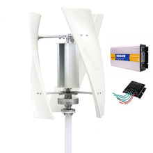 HUIZHITENGDA 8000W Wind Turbine Generator Kit,12V-220V Portable Vertical 3 Blade Wind Power Turbine Generator Kit with Charge Controller for Solar Panels Off-Grid Systems,220v