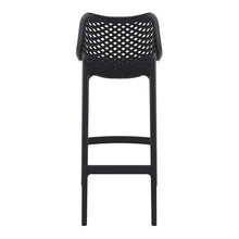 Pemberly Row Polypropylene Patio Bar Stool in Black - Set of 2