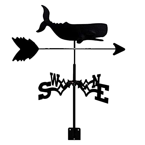 Whale Weathervane Shark Weather Vane Dolphin Ornaments with Arrow Wind Vane Measuring Tool Wind Direction Indicator for Roof Backyard (B) (D)