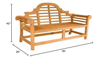 Anderson Teak Patio Lawn Garden Furniture Marlborough 3-Seater Bench