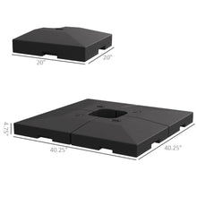 OROTLECT 4 Pieces Cantilever Patio Umbrella Base, Outdoor Offset Umbrella Weights, 176 Lbs Capacity Water Or 264 Lbs Capacity Sand Plates Set, Black