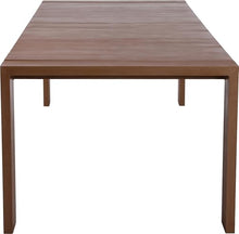 Meridian Furniture 362-T Maui Collection Modern | Contemporary Outdoor Patio Dining Table with Aluminum Frame in a Teak Wood Look, 108" W x 40" D x 30" H, Natural