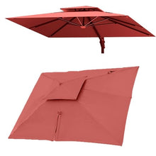 MXJCKSOQ Replacement Canopy for 3x4m Rectangular Patio Umbrella 8 Ribs Outdoor Sunshade UV-Resistant Top Cover Beige Double Top 10' x 13' for Enhanced Shade,Burgundy-Double top 3x4m