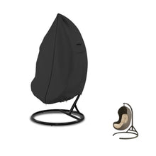 Seal Skin Covers Hanging Pod Chair Cover with Split Zipper, Heavy Duty PVC-Coated Polyester Outdoor Egg Chair Cover, Air Vent & Handle, All-Weather Patio Furniture Protection, Black, 75''L x 45''W