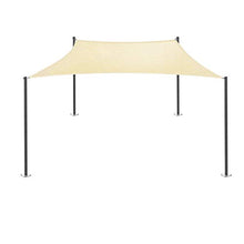 E&K Sunrise 25' x 29' Sun Shade Sail Rectangle Canopy Shade Cover with A Ring Steel Cable Wire UV Block for Pergola Patio Backyard Garden Deck Outdoor (Beige)