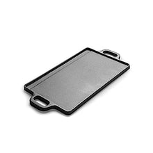 Cast Iron Outdoor Baking Tray Double-sided Iron Plate Cast Iron Pan BBQ Griddles Cookware (Size : Small) (Medium)