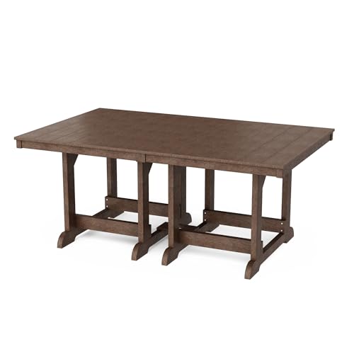 Wildridge Heritage 44"x72" Dining Table, Tudor Brown - Outdoor Weather Resistant Recycled Plastic Furniture for Patio