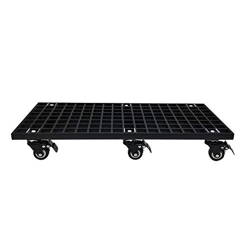 QUANGJN Garden Flower Pot Stand On Wheels with Heavy Duty Plant Pot Mover Dolly Large Rectangle Gfrp Plant Pot Trolley Caddy On Wheels for Indoor and Outdoor Use White 77,Black-61x42