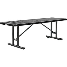 Global Industrial 8'L Rectangular Steel Dining Table, Expanded Metal, Black