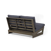 GDFStudio Noble House Sherwood Outdoor Acacia Wood Loveseat in Gray and Dark Gray