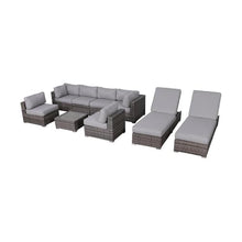 Living Source International Wicker/Rattan 8-Person Seating Group Grey