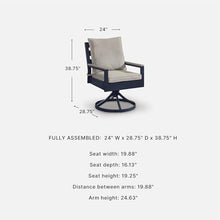 Signature Design by Ashley Outdoor Swivel Dining Chair Set of 2, Navy