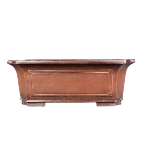 thalo Planter Pots Plant Pots 23.6in Purple Clay Bonsai Large Flower Pot Handmade Rectangle Purple Clay Green Plant Pots Plant Container Accessories