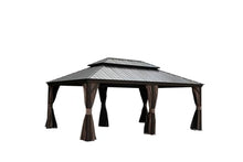LOPOO Outdoor Living Hardtop Gazebo Brown