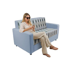 FDP Outdoor Modular Armless Sofa Featuring Sunbrella Fabric - Weather-Resistant, Fade-Resistant, Assembled Patio Furniture with Cover Included for Backyard, Poolside Seating - Dream Mist/Canvas Haze