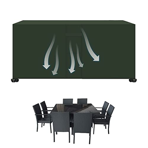 BhjKL Garden Fumiture Covers Heavy Duty 98x98x35in, Durable Patio Furniture Covers Waterproof with Air Vent and Handles, Rectangular Table and Chair Set Cover