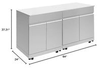 Transolid OUC6424 Outdoor Kitchen 64-in x 24-in x 37-in Double Utility Cabinet, Stainless Steel