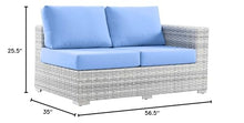 Modway Convene Wicker Rattan Outdoor Patio Right-Arm Loveseat in Light Gray Light Blue