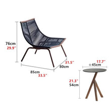 KPHYMOD 2 Pieces Outdoor Patio Furniture Set, Patio Conversation Table and Chair Furniture for Yard Backyard Lawn Porch Poolside Balcony(Color:Blue-2)