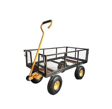 Mesh Steel Garden Cart Utility Garden Dump Cart with 180° Rotating Handle and Removable Sides for Yard Farms(S)