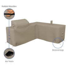 Covers & all Outdoor Kitchen Island Cover, Customize Left Right & Straight Shapes,12 Oz Waterproof UV & Weather Resistant Patio BBQ Grill Island protector with Handles Air Vents (Beige)
