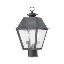 Livex Lighting 2166-61 Mansfield 2-Light Outdoor Post Lantern, Charcoal