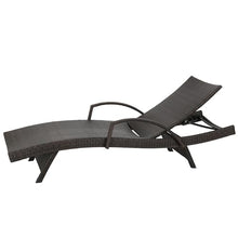 roomfitters PE Wicker Chaise Lounge with Arm for Outdoor Relaxation, Adjustable Backrest, Stylish Patio Furniture, Comfortable Seating, Perfect for Sunbathing, Brown (Set of 2)
