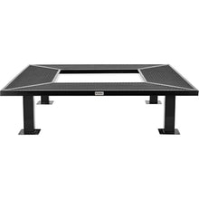Global Industrial 6' Square Outdoor Tree Bench Expanded Metal Black