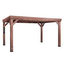 Backyard Discovery Brockton 14' x 10' Modern Cedar Wood Pergola Kit Dark Walnut