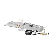 The Outdoor GreatRoom Company Linear Crystal Fire Plus Electronic Ignition Fire Pit Burner Kit (CFP1242DSILP), 12x42-Inches, Propane